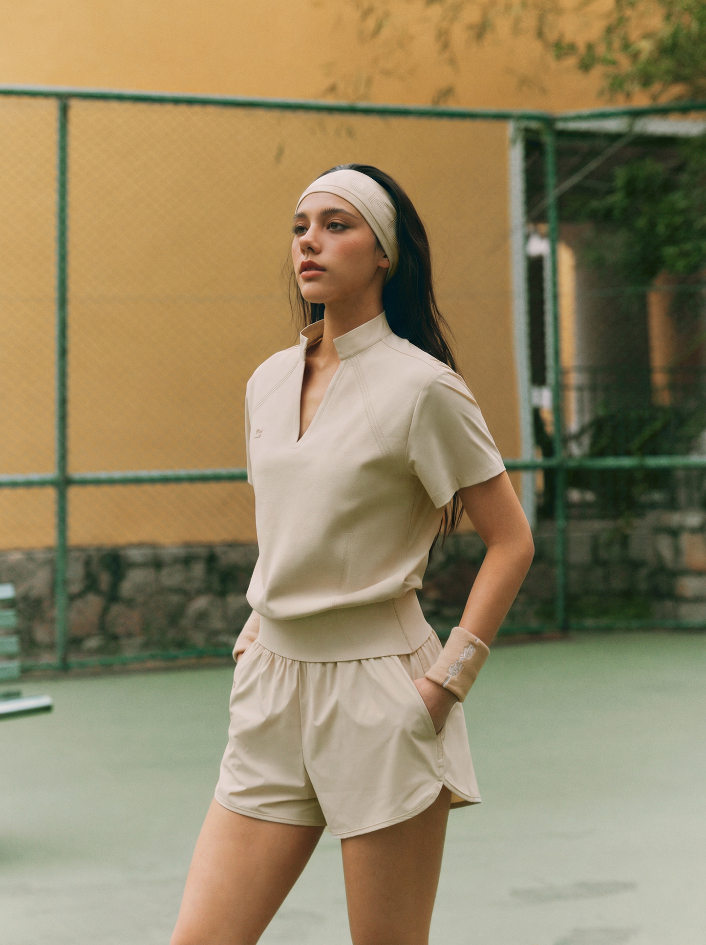 Relaxed-fit stretch athletic shorts