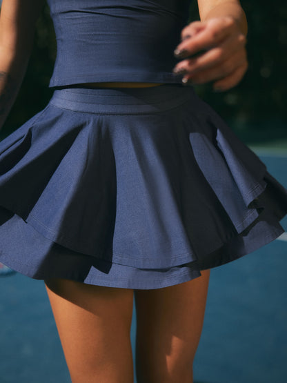 Sporting half-length skirt tennis short skirt