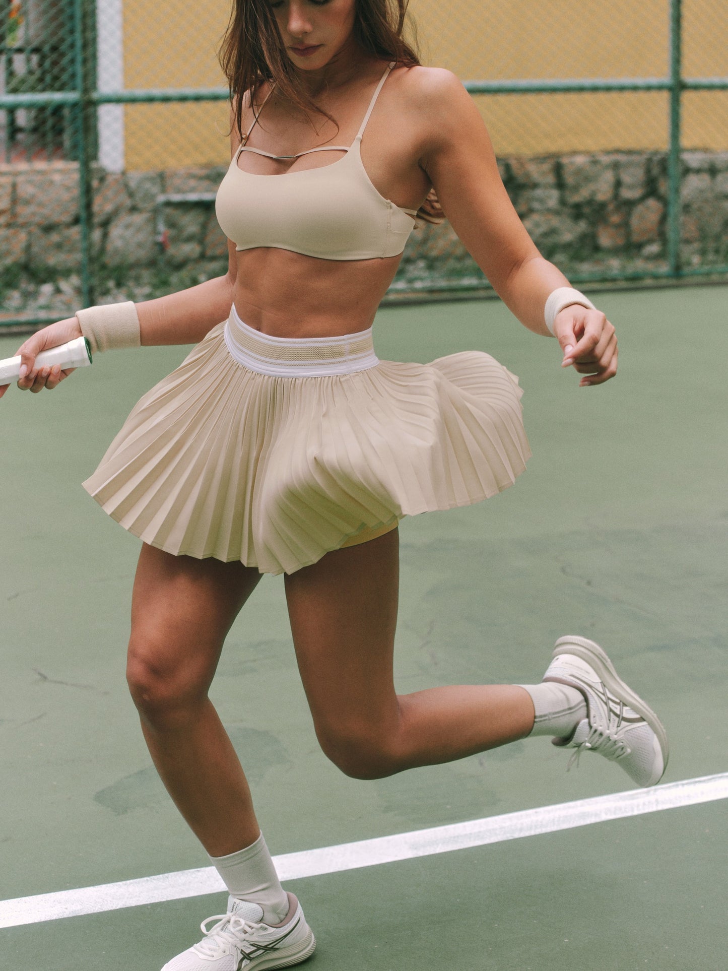 Open-back tennis sports bra