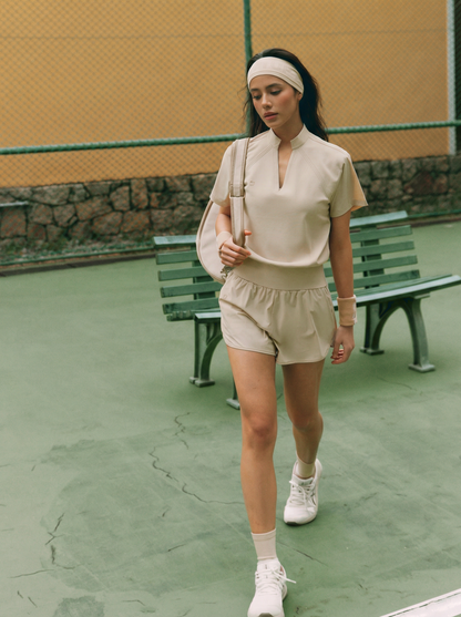 Relaxed-fit stretch athletic shorts